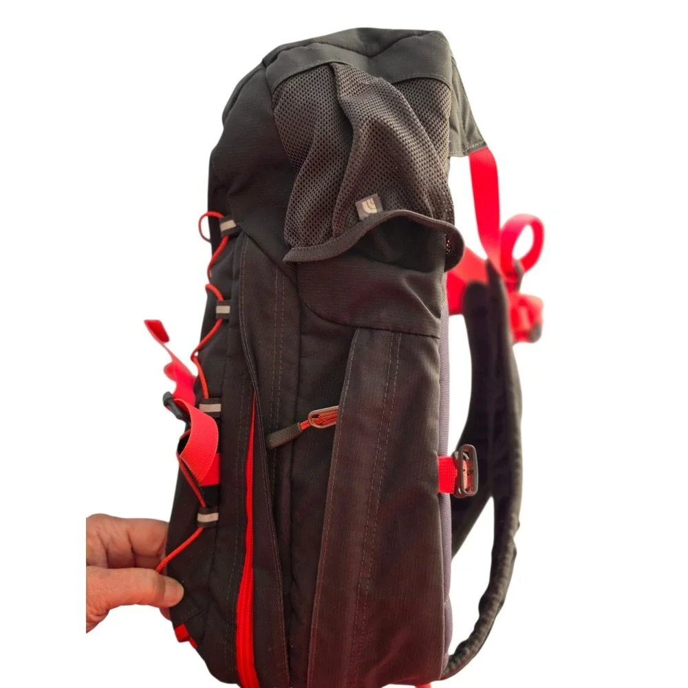 The North Face Backpack Borealis Gray Pink Coral  Bag Zip Day Pack North Face